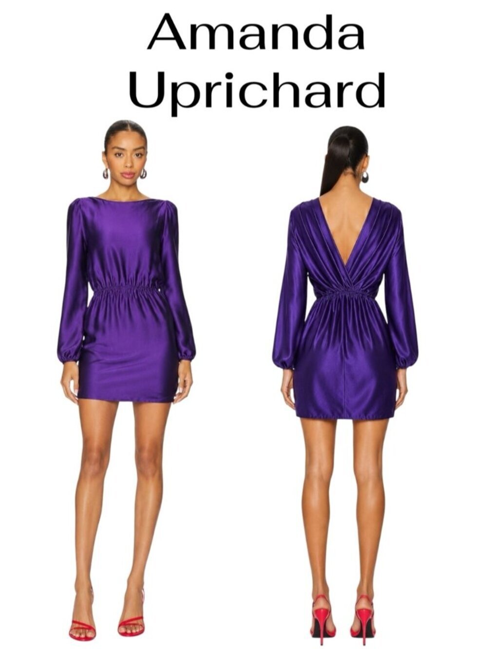 REVOLVE FAV | Amanda Uprichard 100% Silk Blouson Pleated longsleeve Mini dress s